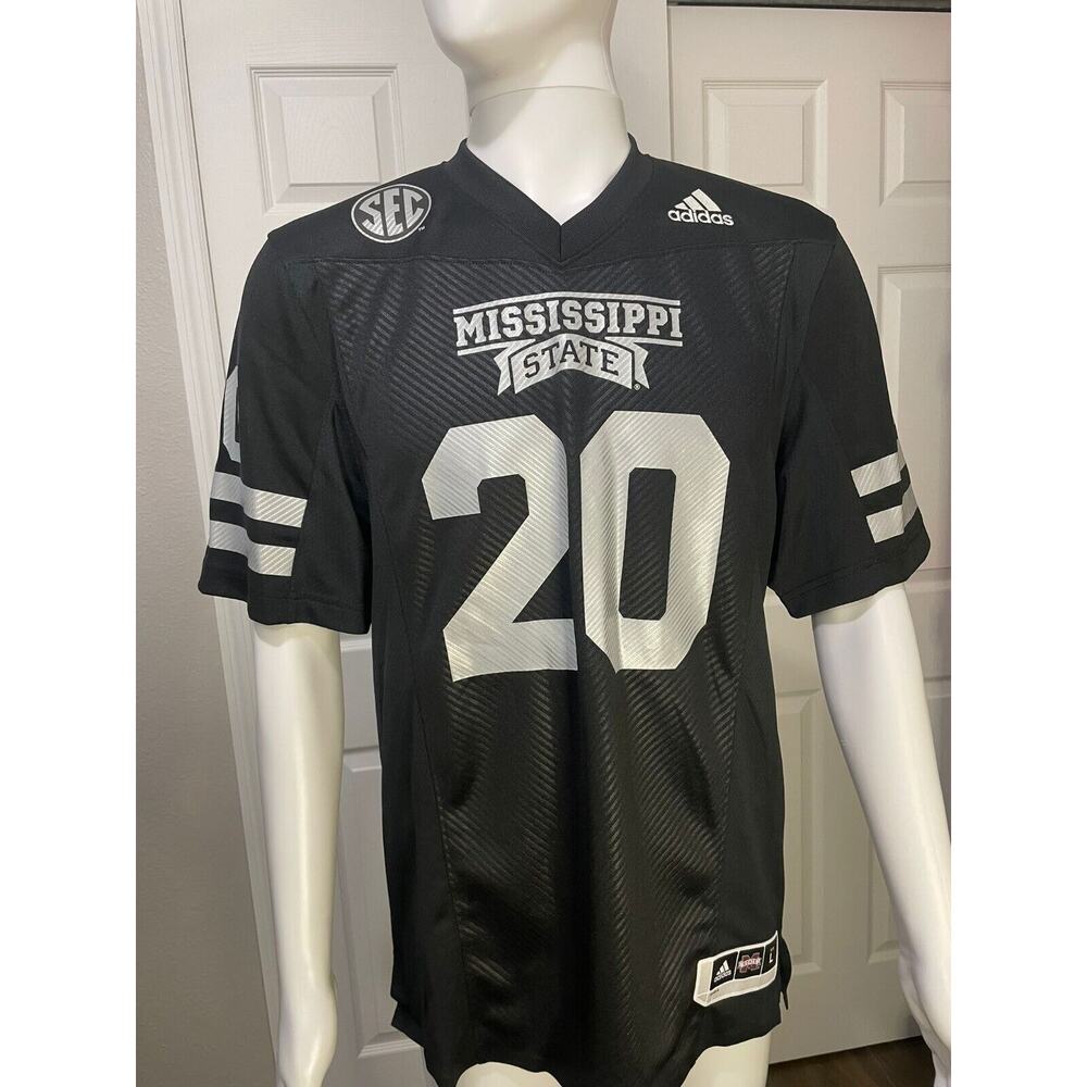 Adidas Mississippi State Bulldogs #20 Alternate Black Jersey FT1561 Men's Sz 2XL
